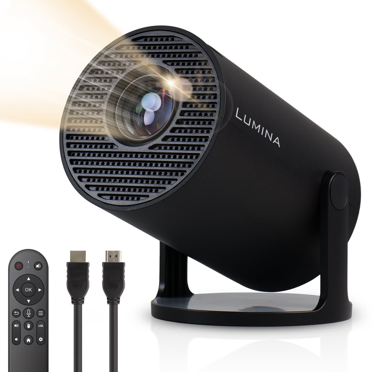 Lumina® Pro Mini Beamer 2026 – Android 14 Smart Projector met Google Playstore – Thuisbioscoop – Voor iOS & Android – WiFi 6 & Bluetooth 5.4 – Zwart — afbeelding 1