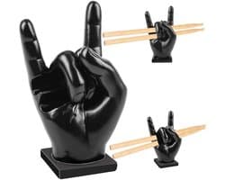 GELLDG Drumaccessoires - Drumstokhouders - Handbediende drumstokhouders - Displayhouders voor drumaccessoires - Drumstokhouders van hars - Leuke en creatieve drumstokhouders - Geschikt als decoratie en cadeau voor drummers - Zwart - 2 items