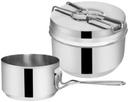 Orion - Stalen Menažka - 1,5 l & 900 ml - Opvouwbare Handgrepen - 3-Delig