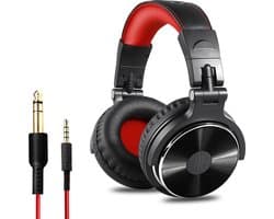 OneOdio Studio Dj Headphone Pro 10 - Over-ear Koptelefoon - Hoofdtelefoon - DJ set - Kop Telefoon - Professionele Koptelefoon - Muziek Studio - DJ Set Mengpaneel - DJ Headphones (Rood)