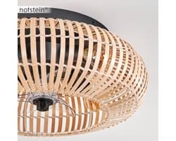 Plafondventilator met Verlichting Zwart Bamboe 50cm - Inclusief Afstandsbediening