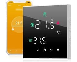 Programmeerbare Thermostaat - Intelligente WiFi - Tuya APP - Water Warmte - LCD Touch Screen - TGW60B-WIFI-WP - Zwart