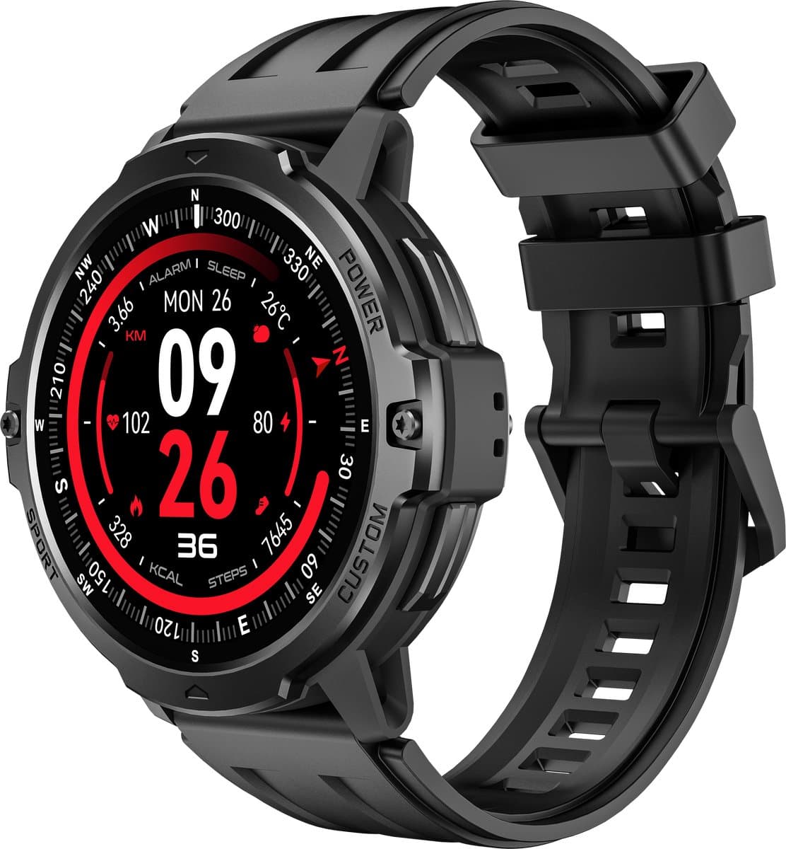 Knobbout 1.46“ Scherm(4cm) Advanced GPS Sport Smartwatch – Sportcapaciteit & Traininganalyse - GNSS Satellietnavigatie - GOMORE Trainingsalgoritme - Lactaatdrempel Test - 30 m Waterdicht- 500mAh - Zwart — afbeelding 1
