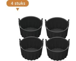 4-delige muffinvorm - siliconen bakvorm - geschikt voor airfryer - gemakkelijk schoon te maken - eierkokervorm - zwart