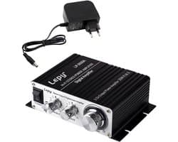 Compacte HiFi Stereo Versterker - 2x20 Watt - Zwart - Geschikt voor MP3, Telefoon en DAC