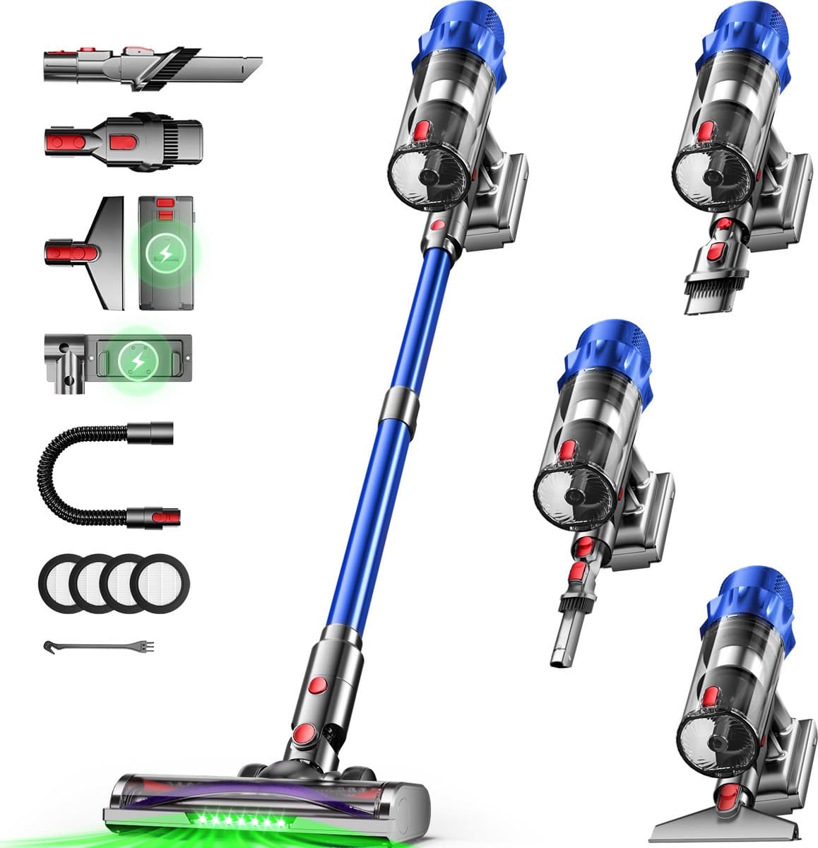 AUTHMIC Steelstofzuiger - Steelstofzuiger Draadloos - 65.000Pa Zuigkracht - Borstelloze Motor - 70 Min Accuduur - HEPA Filter - LED Vloerborstel - Grote Stofcontainer — afbeelding 1