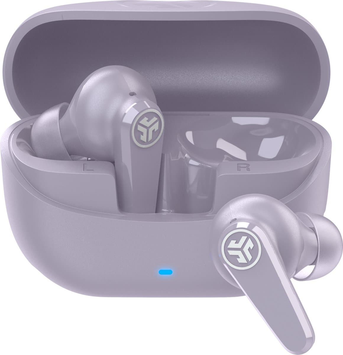 JLab Go Pods ANC Draadloze Oordopjes Met Noise Cancelling - Oortjes Draadloos Bluetooth - 26 uur Batterijduur - Hybrid ANC - Equalizer EQ4 App - Multipoint - Fast Charging Case - Lila Roze — afbeelding 1