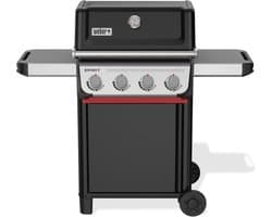 Weber Spirit E-410 - Gasbarbecue - Zwart - 4 Branders met 8,2 kW vermogen - Porselein geëmailleerde gietijzeren grillrooster - 2 Zijtafels - 2 Duurzame wielen - Kast met deur