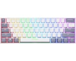 GXTrust Acira - Draadloos Gaming Toetsenbord - Mechanisch met Outemu Red Switches - 60% - RGB - Draadloos USB & Bluetooth - PC/PS5 - QWERTY US - Wit
