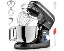 Fentic Keukenmachine – 2000W – Keukenrobot - Foodprocessor - 6,2L Mengkom – Incl. extra Accessoires – Zwart