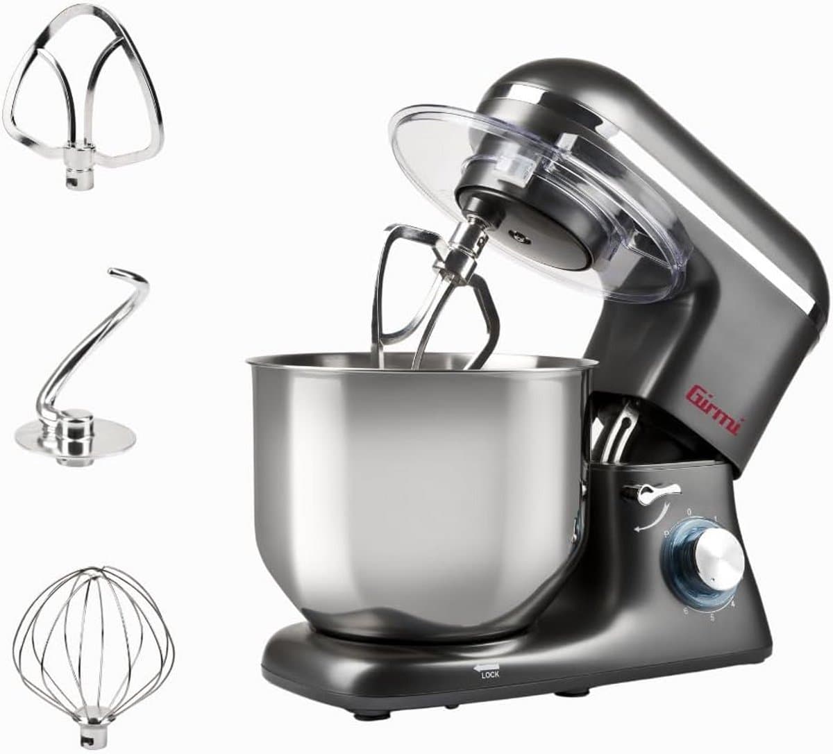 Kneedmachine 8L - meerdere accessoires, 1800W, ideaal voor deeg en meer — afbeelding 1