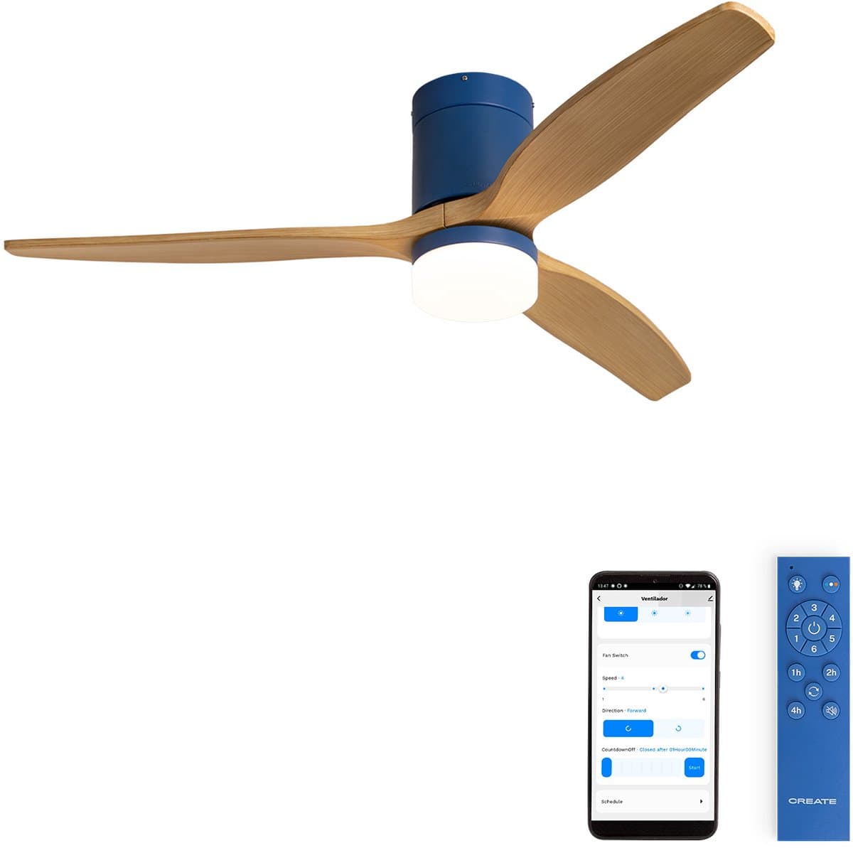 CREATE - Stille 40W plafondventilator met technische ABS bladen in verschillende maten - WIND CALM — afbeelding 1