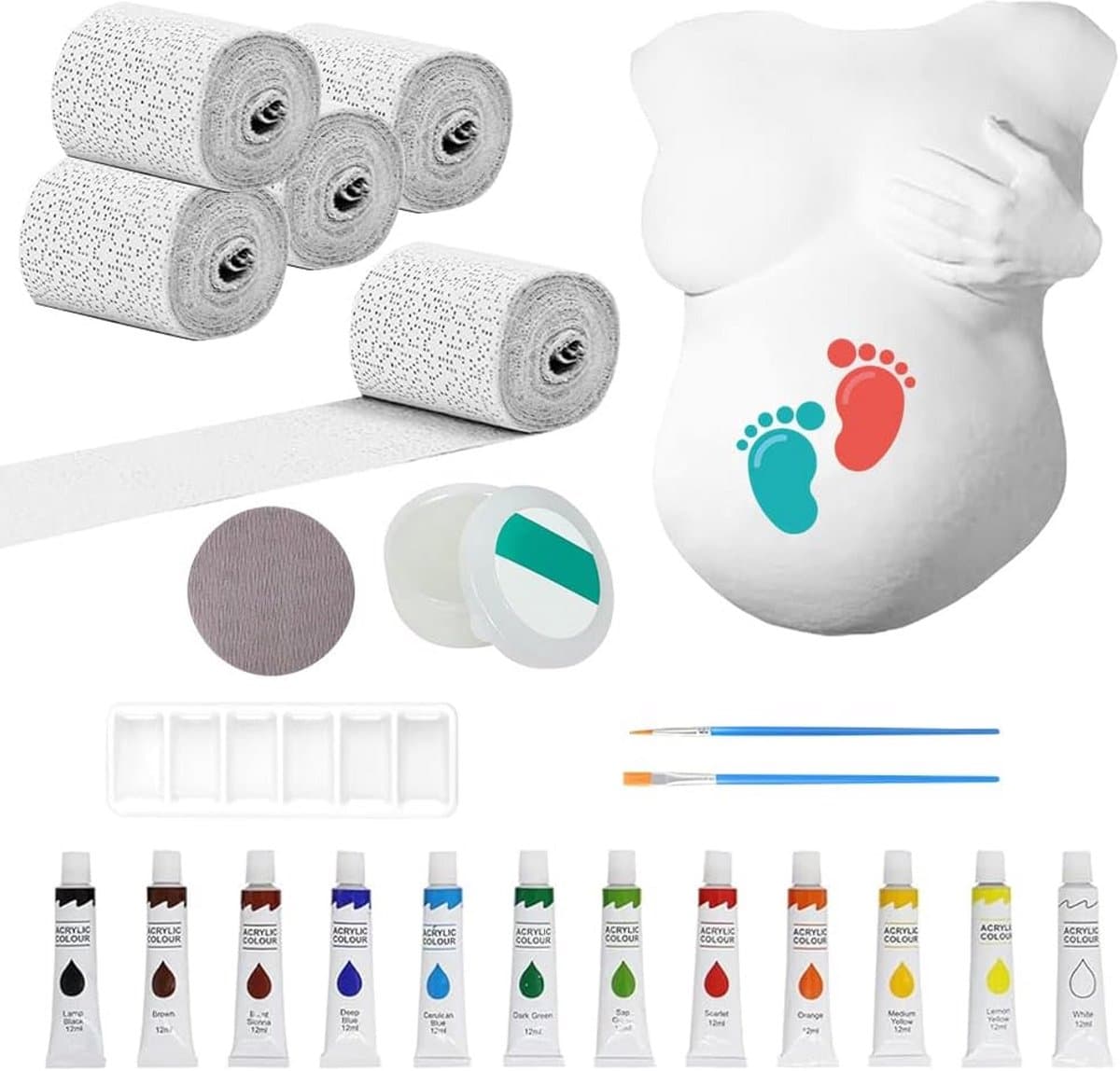 Gipsafdruk Set Buik: Compleet Materiaal voor DIY Zwangerschapsherinnering — afbeelding 1