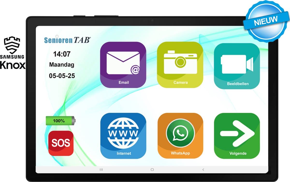 SeniorenTAB Seniorentablet Knox - Op basis van Samsung A11+ - 128GB - 11inch - wifi - Tablet voor ouderen — afbeelding 1