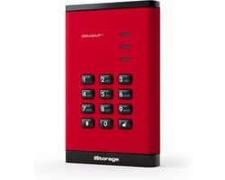 1TB Draagbare Externe Harde Schijf Rood - Wachtwoord Beveiligd & Hardware Versleuteld