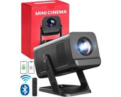 STOBE® Mini Cinema - Draagbare Mini beamer - Alles in één TV beamer - Mini projector geschikt voor smartphone Iphone en Andoid - 4K support - Ultra HD - WIFI - Bluetooth