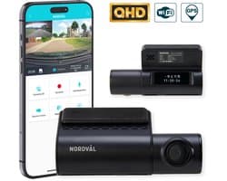 Nordväl DC101-2K Dashcam – 2K QHD – Wifi – GPS – Parkeermodus – Nachtzicht – Super compact – Auto camera - Dashcam voor auto