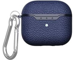 Hoesje Geschikt voor Apple AirPods 4 | TPU | met Ring | Schokbestendig | Blauw