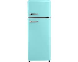 Helvetia Helvetia Retro Koelvriescombinatie HRDPER206EV1 - Groen - 144 cm Hoog - 4ster Vriezer - Vintage - 206 Liter