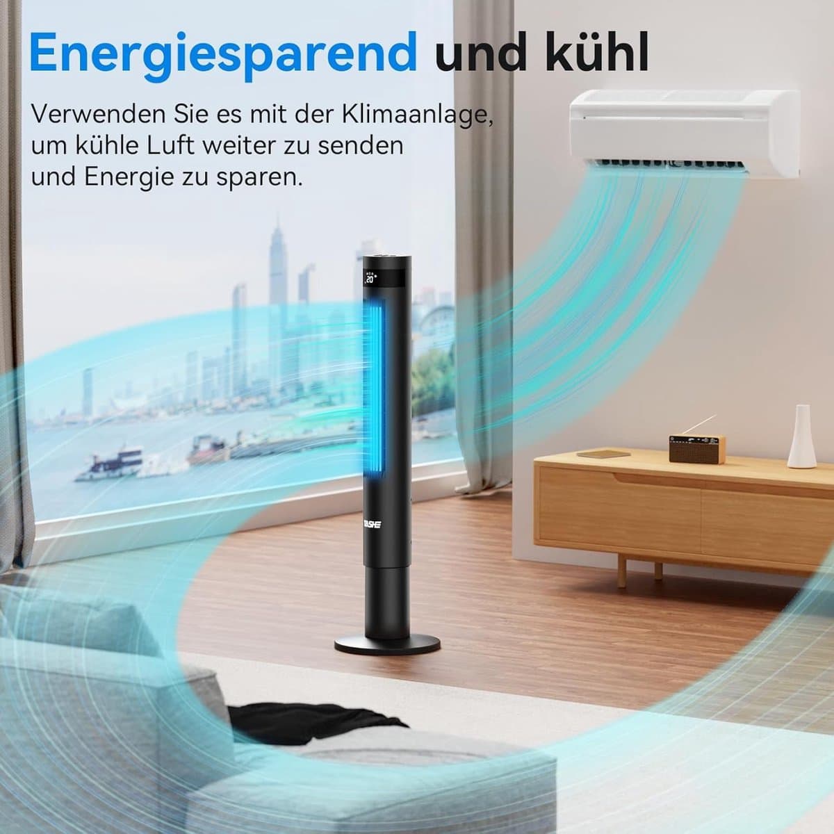 Stille Torenventilator - Met Afstandsbediening - Waaier met Timer - Verkoeling — afbeelding 1