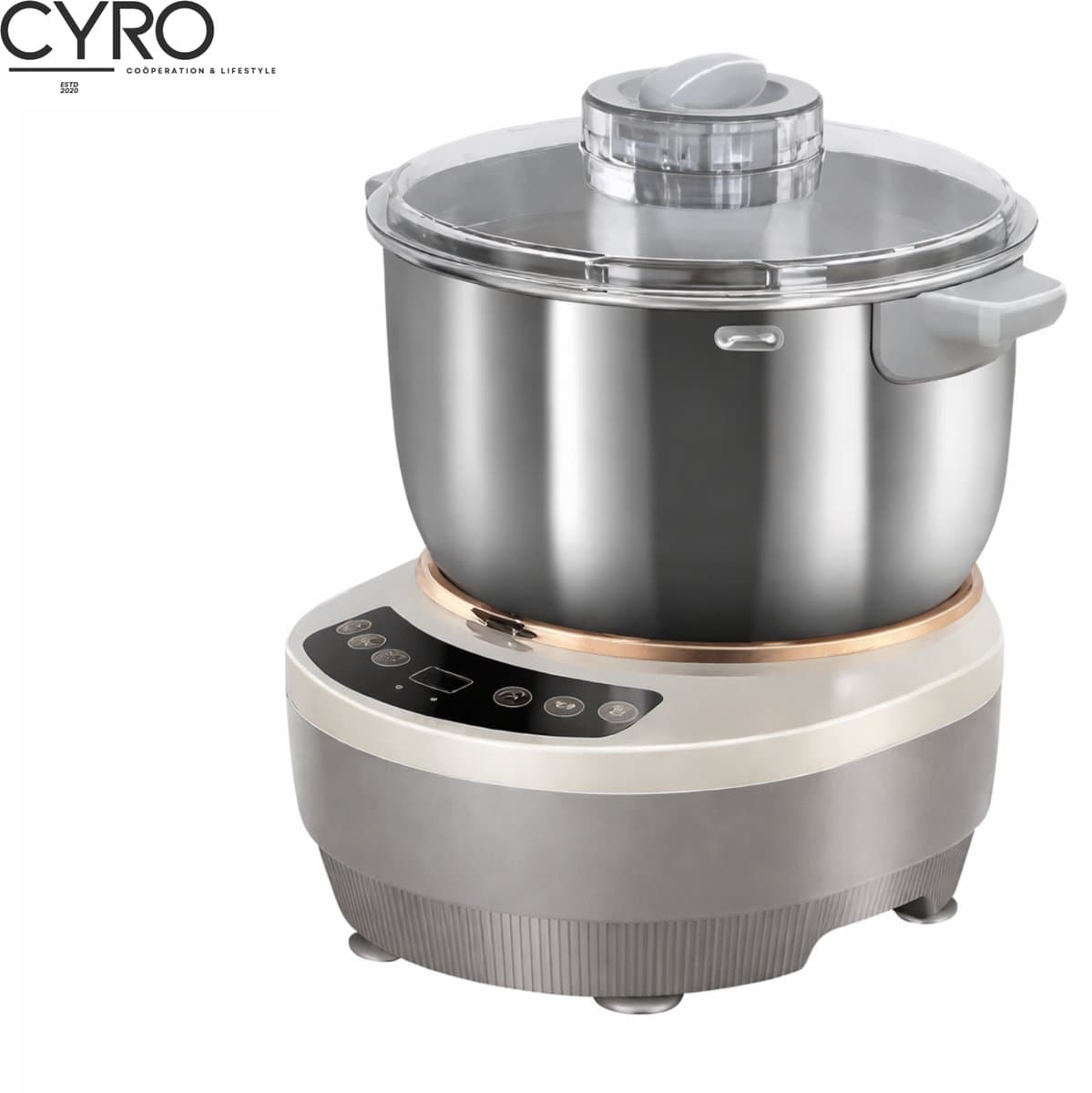 CYRO - Deegmachine - Kneedmachine - Elektrische Deegmixer - Keukenmachine - Keukenrobot - 25°C tot 38°C - 7 Liter - Roestvrijstaal — afbeelding 1