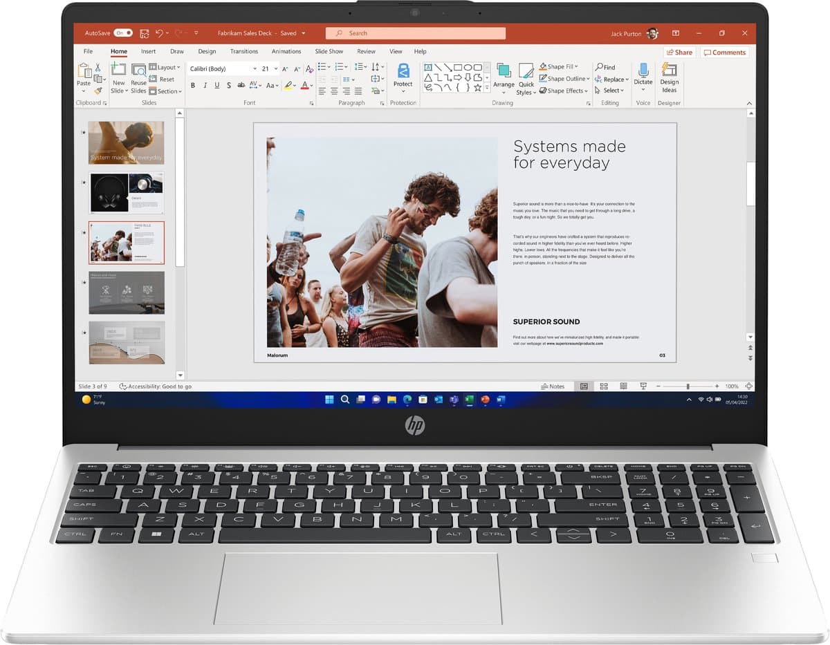 HP 255 G10 AMD Ryzen™ 3 7330U Laptop 39,6 cm (15.6") Full HD 8 GB DDR4-SDRAM 512 GB SSD Wi-Fi 6 (802.11ax) Windows 11 Pro Zilver — afbeelding 1