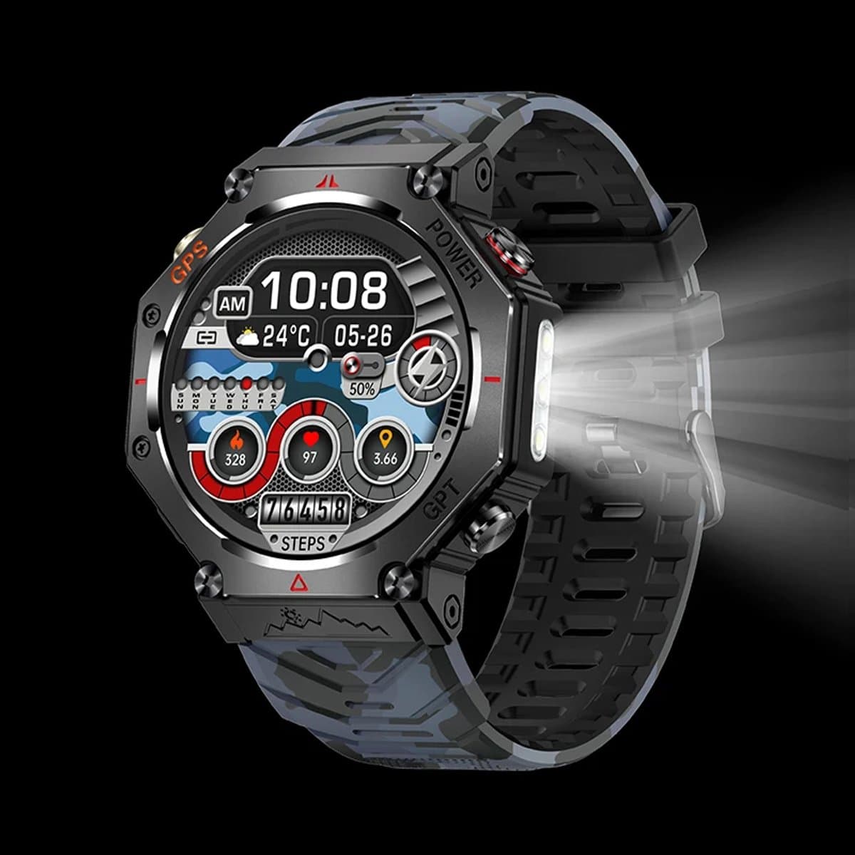 WizBay Premium Select® Smartwatch 1.39 AMOLED - CHATGPT Voice Assist - Bellen - GPS - Altitude Luchtdruk Meter - Kompas - Hart Monitor - O2 Bloeddrukmeter - Multi Sport Modi - Slaap - Message - Smartwatches - Zwarte Case - Zwarte TPU Band — afbeelding 1