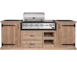 Outside Meubelen | Buitenkeuken - Padang | Boretti Ligorio Top BBQ | Hardstenen blad | Steigerhout | Tuinmeubelen