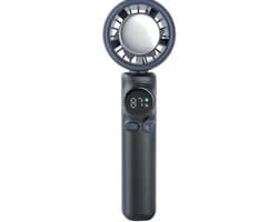 Draagbare handventilator- mini-turboventilator- draagbare miniventilator met 4000 mAh-batterij, koeling, regelbare snelheid (1-100)-geschikt voor reizen en buiten-grijs