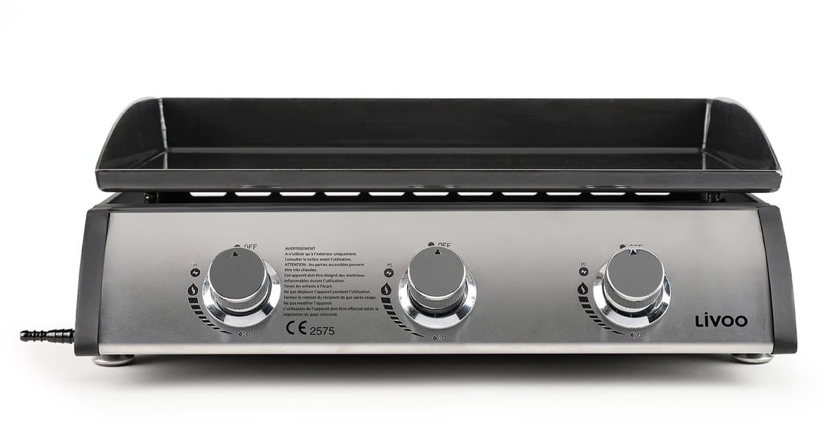 plancha gas 7.5kw geëmailleerde stalen plaat 61x38cm - livoo - doc277 — afbeelding 1