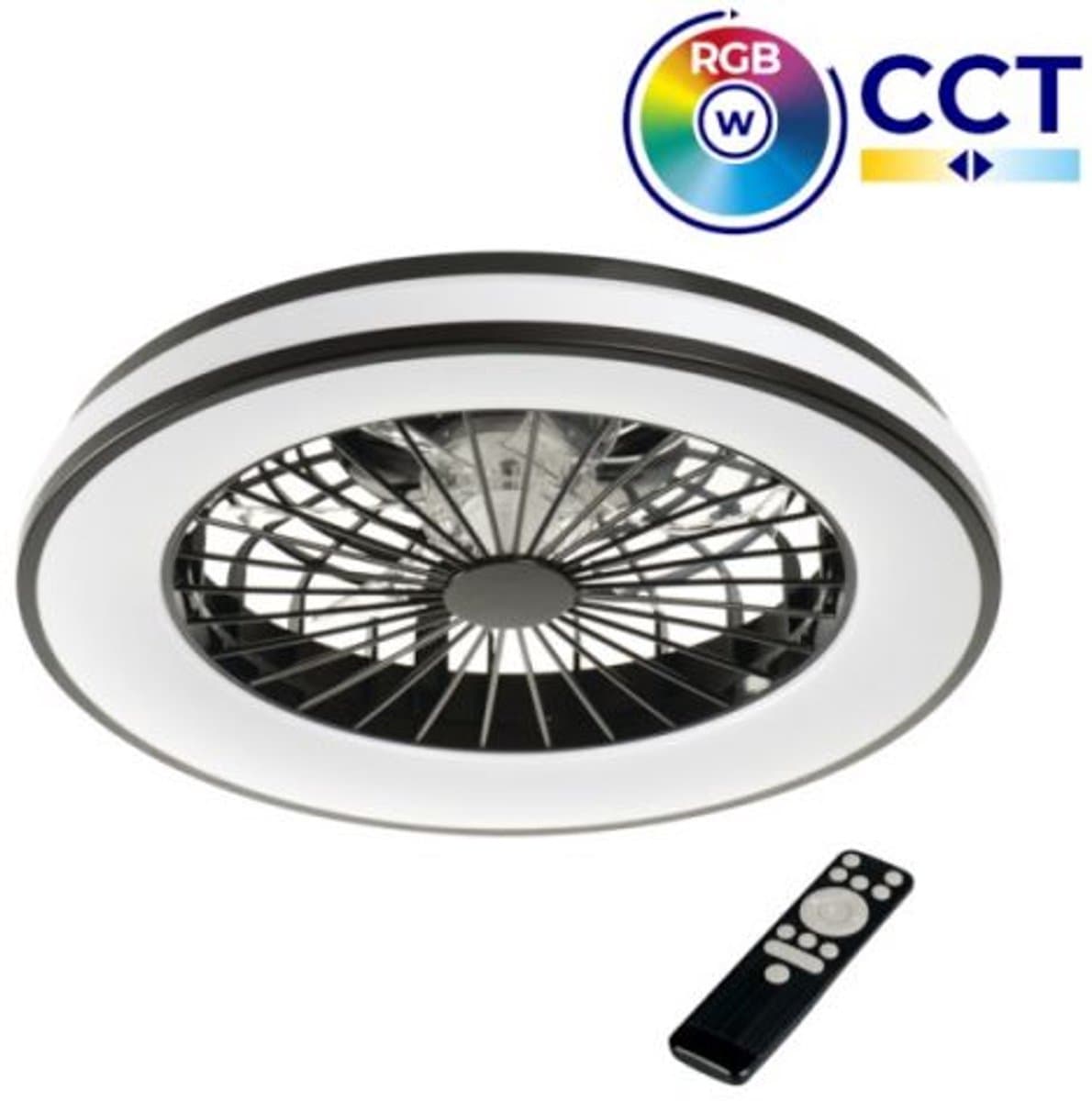 Plafondventilator met LED-lamp PLAVE - Ø485mm - 48W - RGB+CCT — afbeelding 1