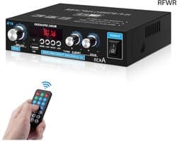 RFWR® Mini HiFi Stereo Versterker met Bluetooth en FM Radio