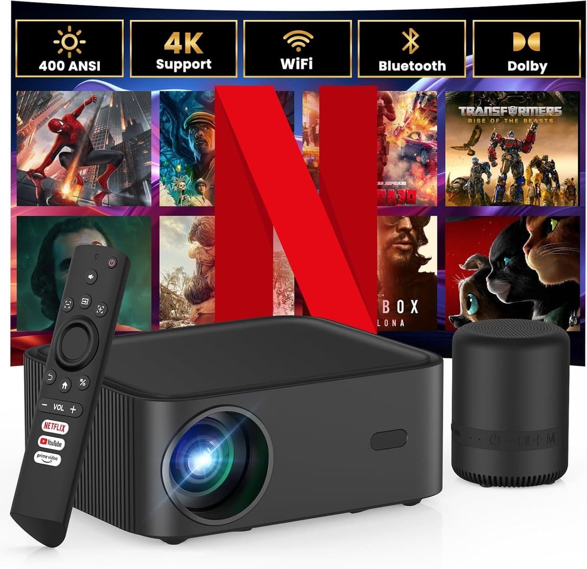 Lexium Mini beamer - Projector - Beamerscherm - Projectiescherm - Outdoor & Indoor Projector - — afbeelding 1