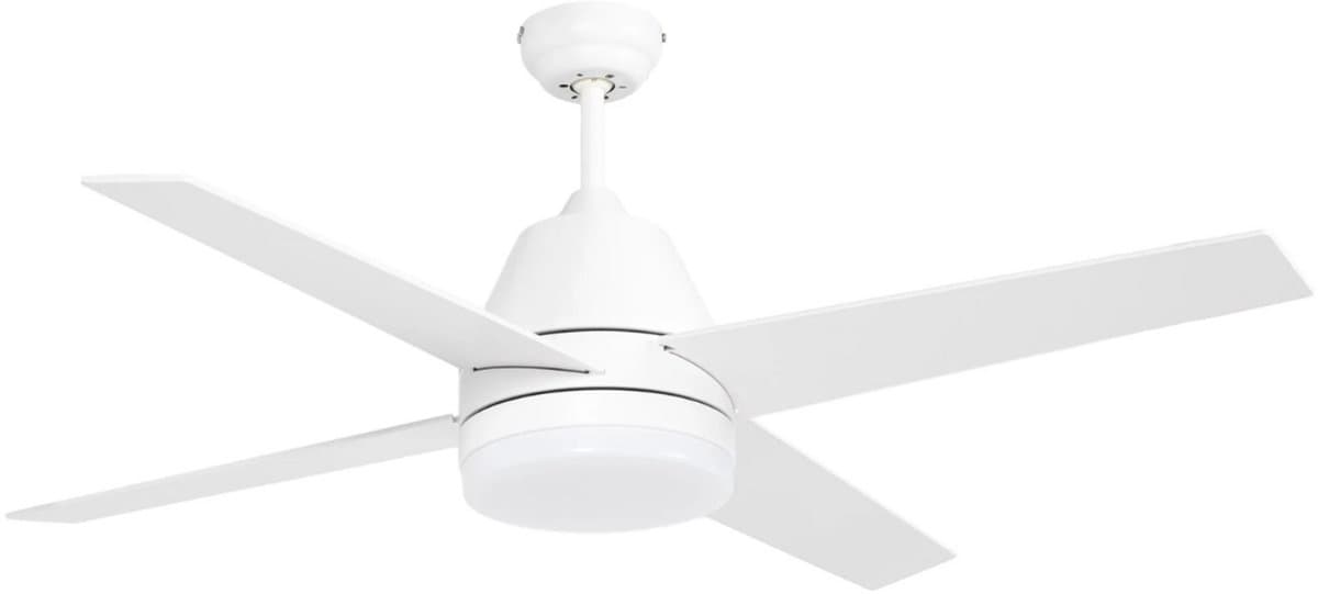 Nivard Plafondventilator - Met Verlichting - Plafond Ventilator - Met Lamp - Plafonniere Met Ventilator - Met Licht - Wit - 130cm — afbeelding 1