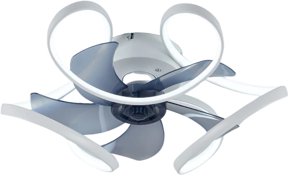 Bovista Plafondventilator - Met Verlichting - Plafond Ventilator - Met Lamp - Plafonniere Met Ventilator - Met Licht - Wit - 50cm — afbeelding 1