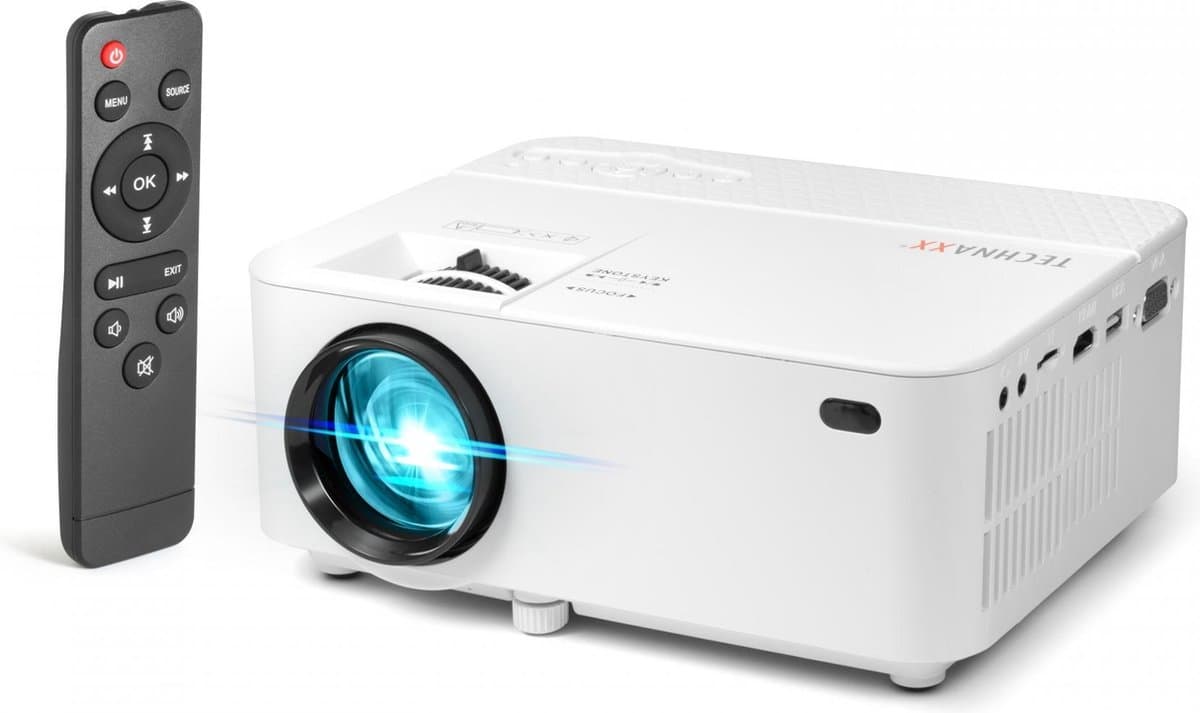 Technaxx TX-113 Beamer LED Helderheid: 1800 lm 800 x 480 WXGA 2000 : 1 Wit — afbeelding 1