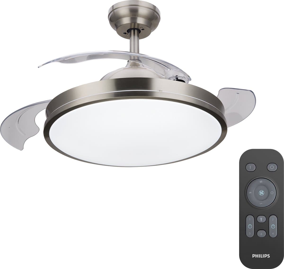 Philips Atlas LED-plafondlamp - met ventilator - nikkel — afbeelding 1