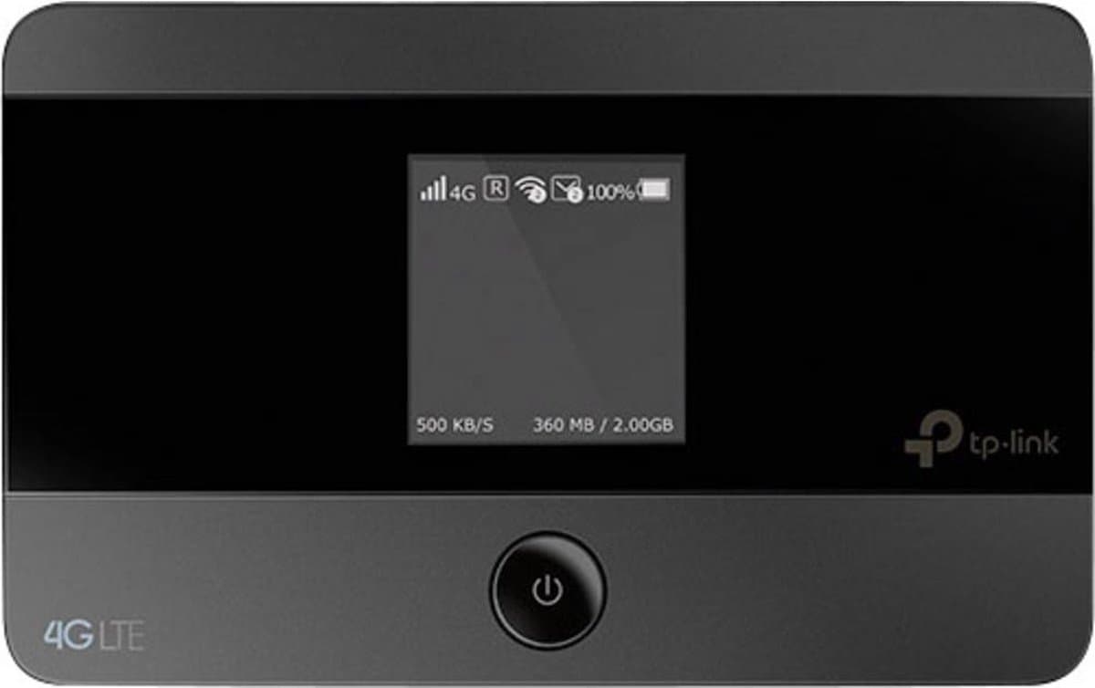 TP-Link M7350 - 4G (CAT4) Tragbarer WLAN-Router, MiFi, Farbbildschirm, 150Mbit/s, 2000mAh-Akku (8Std.), Verbindung von 10 Ger?ten gleichzeitig, einfache Konfiguration, Farbe Schwarz — afbeelding 1