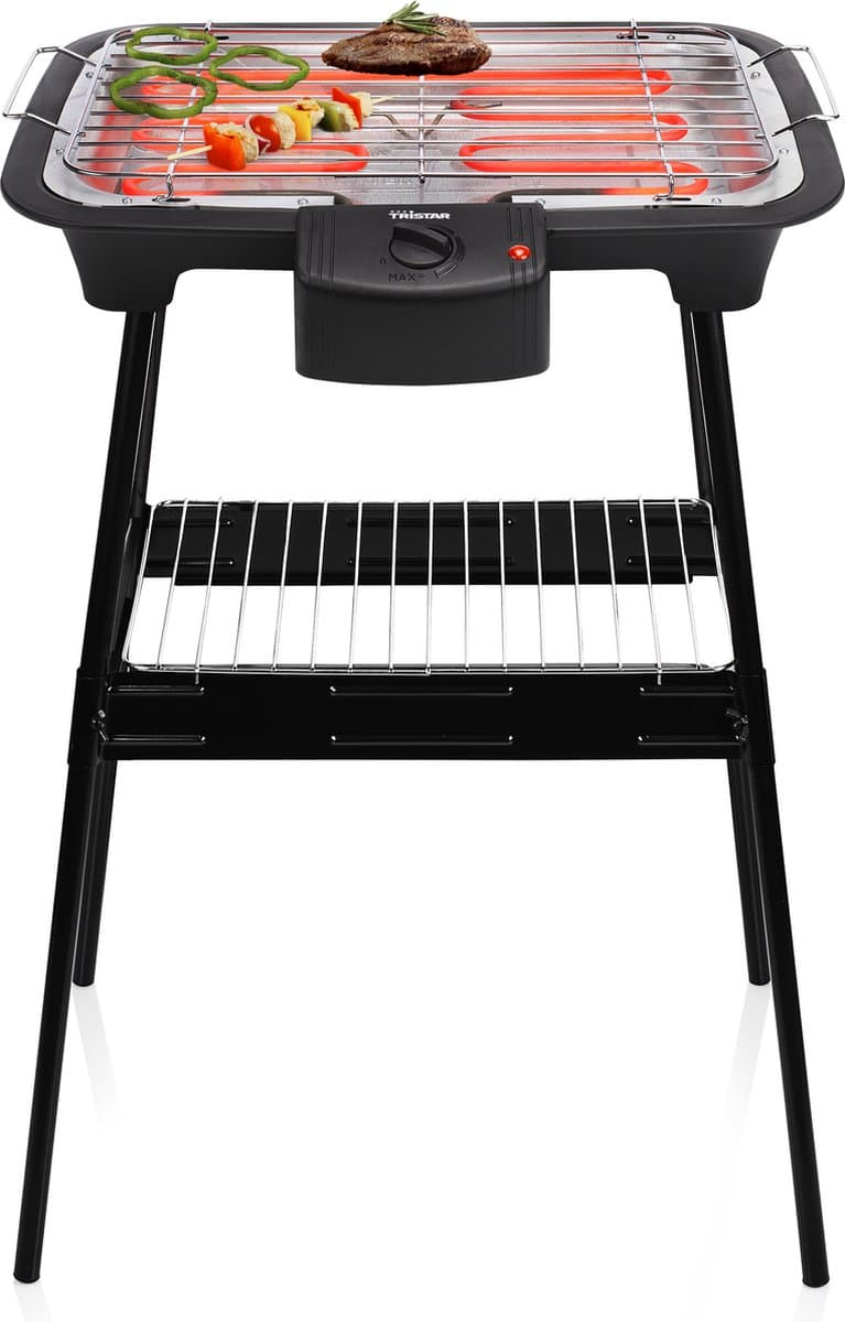 Tristar BQ-2883 Elektrische BBQ met Onderstel – Staande & Tafelbarbecue – 2000W – Zwart - Perfect voor Balkon of Camping — afbeelding 1