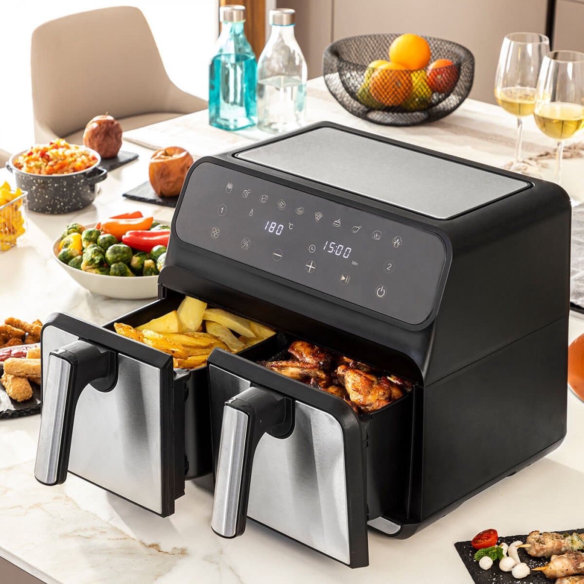 Dubbele heteluchtfriteuse van 8 liter — afbeelding 1