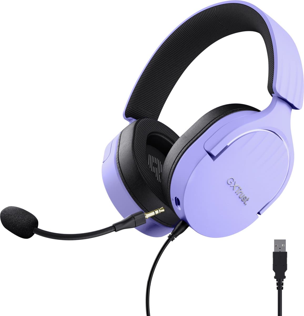 Trust GXT 490P Fayzo - Gaming Headset - USB - 7.1 Surround Sound - Over-ear - Paars — afbeelding 1