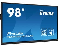 iiyama TE9812MIS-B3AG beeldkrant Kiosk-ontwerp 2,48 m (97.5") LCD Wifi 400 cd/m² 4K Ultra HD Zwart Touchscreen Type processor Android 11 24/7