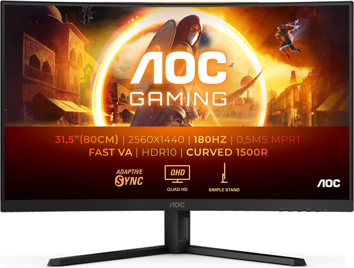 AOC CQ32G4VE - QHD Curved Gaming Monitor - 180hz - 32 inch — afbeelding 1