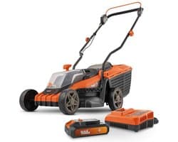 Dual Power Accu-grasmaaier POWDPGLWS1 - 20 V, 340 mm Ø grasmaaier, met accu en lader, met 30 L grasopvangbak en achteruitworp