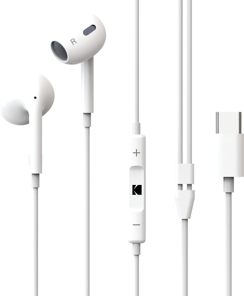 Kodak 210 USB-C Oortjes – Bedrade In-Ear Koptelefoon – Microfoon – USB-C aansluiting – Zwart — afbeelding 1