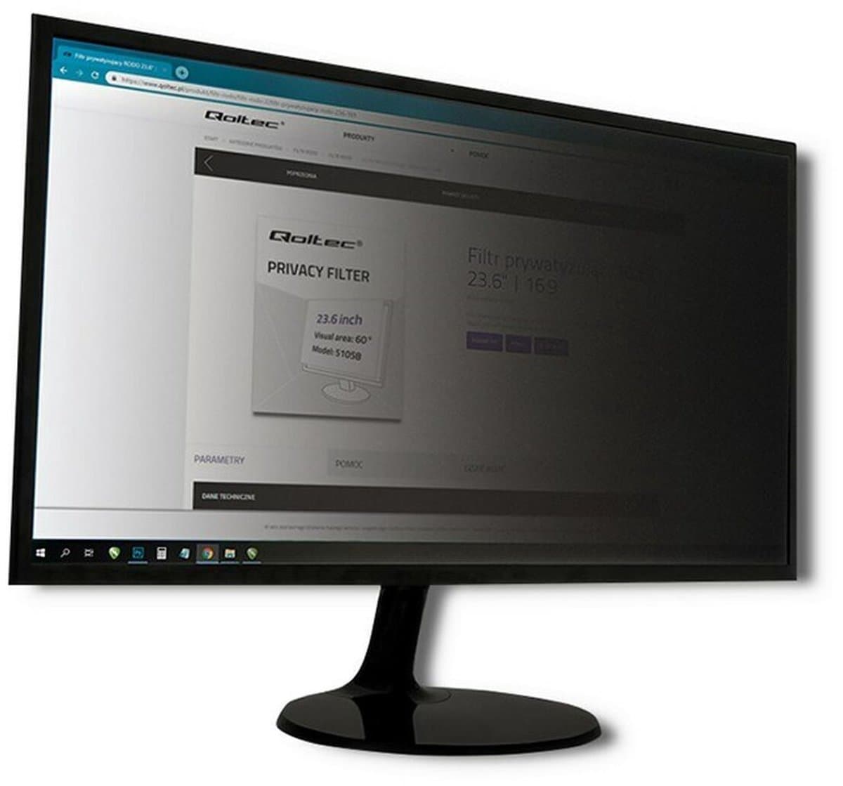 Qoltec Privacyfilter Voor Computermonitor 238 Inch 16 9 Gdpr Anti-Spionage — afbeelding 1