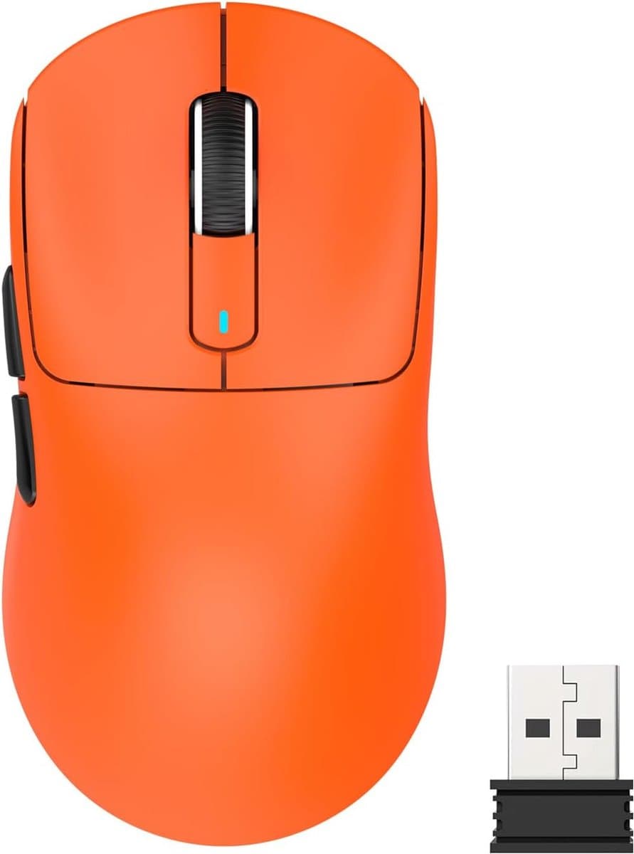ATTACK SHARK Draadloze Gaming Muis - Wired/2.4G/BT5.4 - Lichtgewicht 49G - PAW3395 - 26000DPI - Oranje — afbeelding 1
