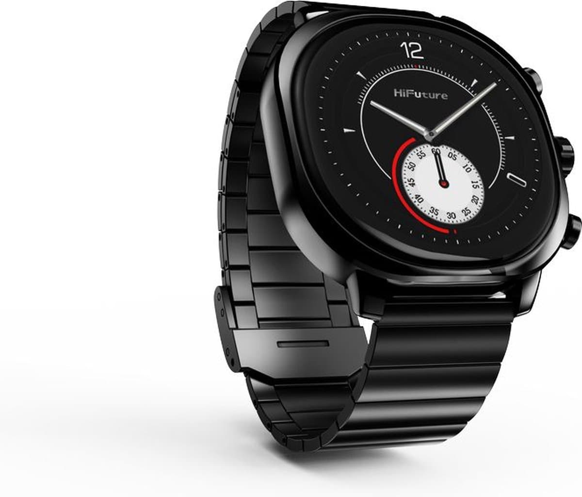 HiFuture Apex Roestvrijstalen Smartwatch heren, 2.04 Amoled Display, IP68 waterdicht, Tot 7 dagen batterijduur, hartslagmeter, Stappenteller, Compatibel met iOS en Android (Zwart) — afbeelding 1
