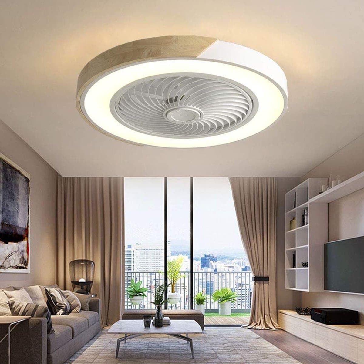Plafondlamp met Ventilator - Plafondlamp met Ventilator LED - Plafondventilator - Ventilator Afstandsbediening - App - LED — afbeelding 1