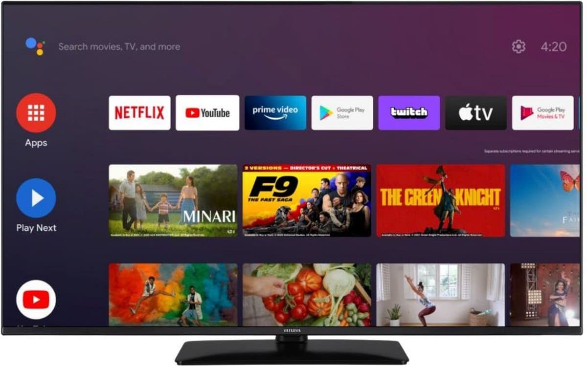 Aiwa 55AN7593UHD - Televisie - 55 inch - 4K UHD - Android TV — afbeelding 1